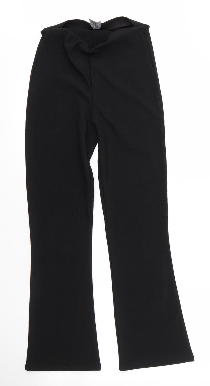 XE Womens Black Polyester Trousers Size 10 L28 in Regular