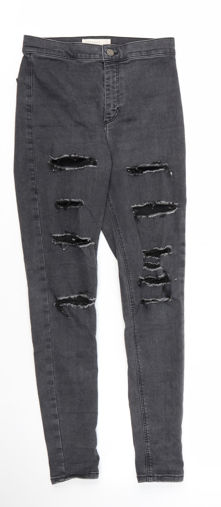 Topshop Womens Grey Cotton Skinny Jeans Size 28 in L28 in Regular Zip