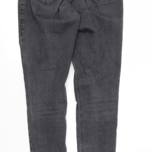 Topshop Womens Grey  Cotton Skinny Jeans Size 28 in L28 in Regular Zip