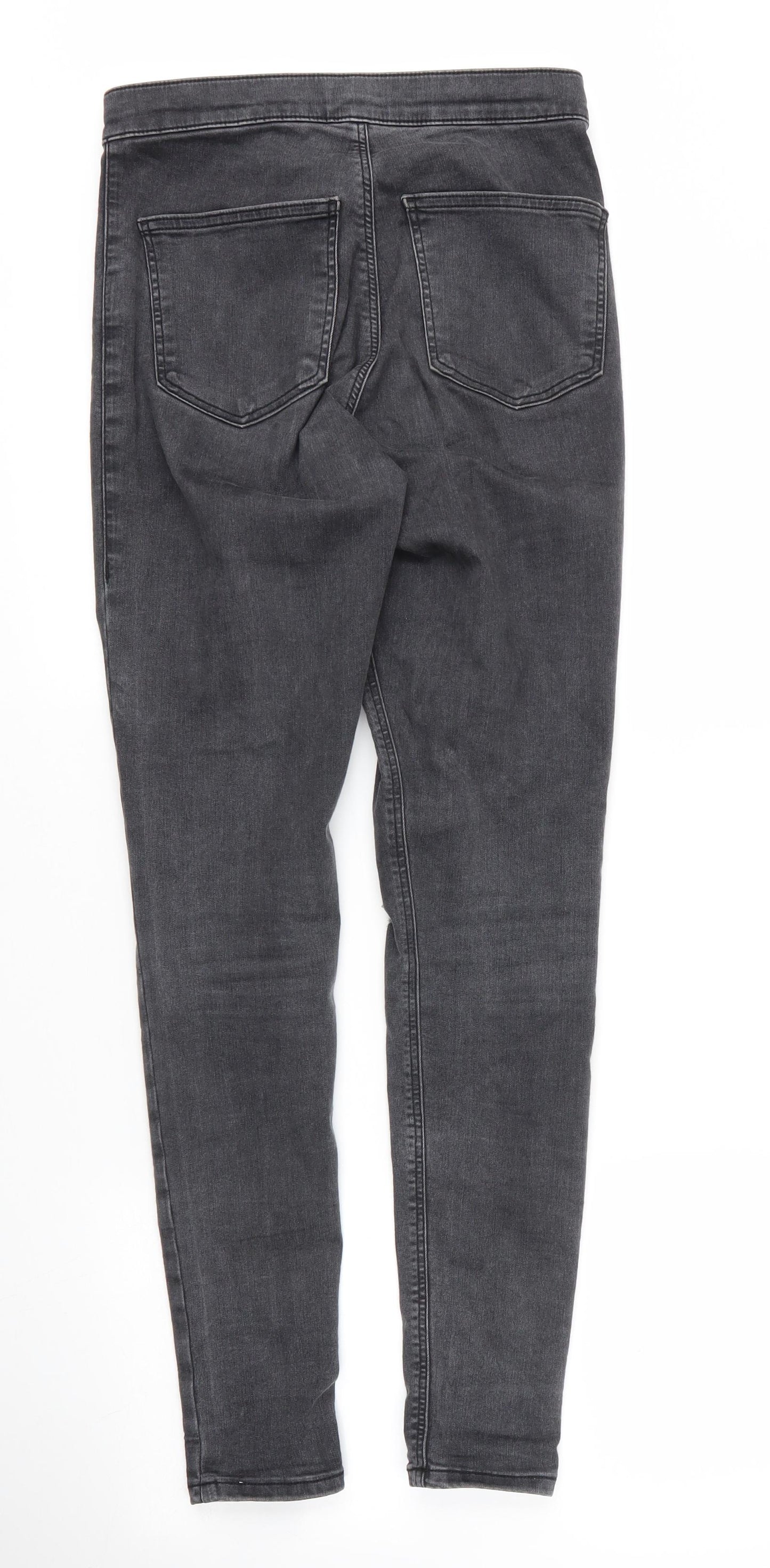 Topshop Womens Grey  Cotton Skinny Jeans Size 28 in L28 in Regular Zip
