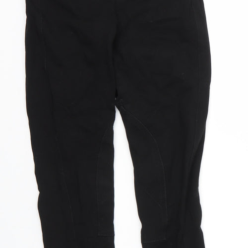 John Whitaker Womens Black  Cotton Carrot Trousers Size 26 in L28 in Regular Zip