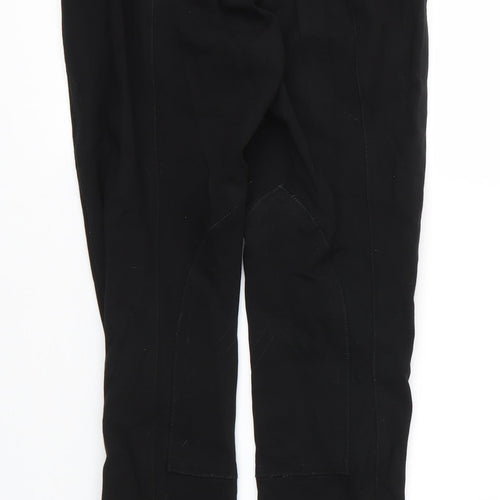 John Whitaker Womens Black  Cotton Carrot Trousers Size 26 in L28 in Regular Zip