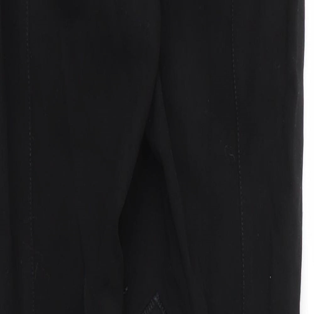 John Whitaker Womens Black  Cotton Carrot Trousers Size 26 in L28 in Regular Zip