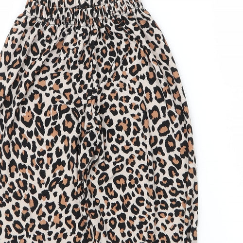Preworn Girls Beige Animal Print Polyester Bloomer Trousers Size 3 Years  Regular  - Leopard print