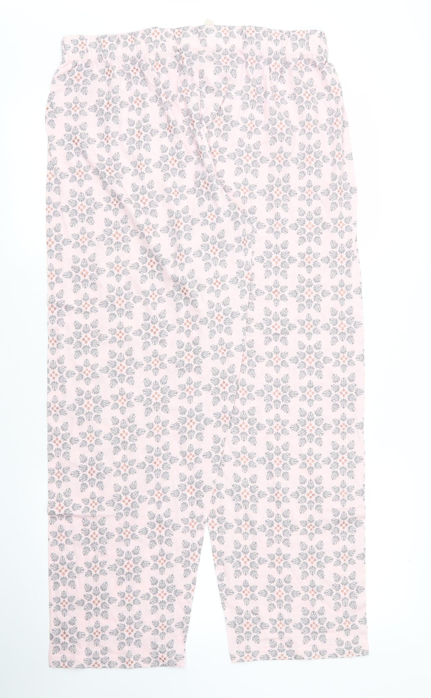 Primark Womens Pink Floral Cotton Chemise Pyjama Pants Size 12