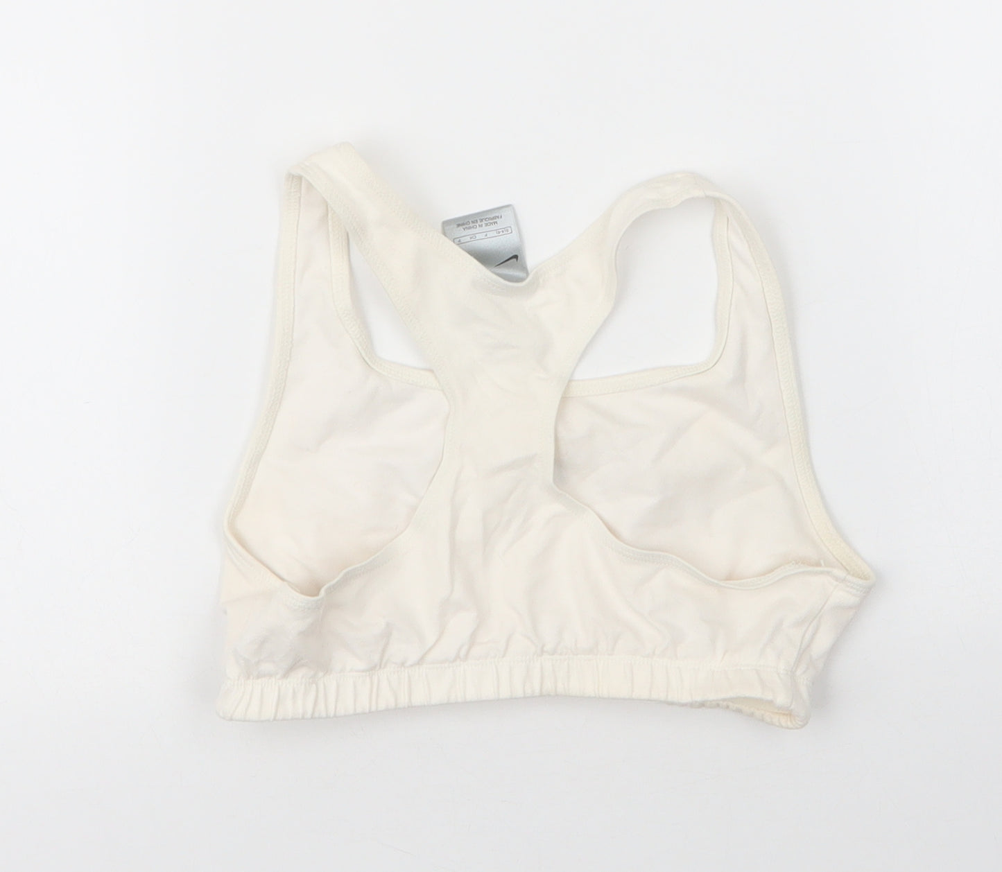 Nike Womens White  Cotton Cropped Tank Size 4 Scoop Neck