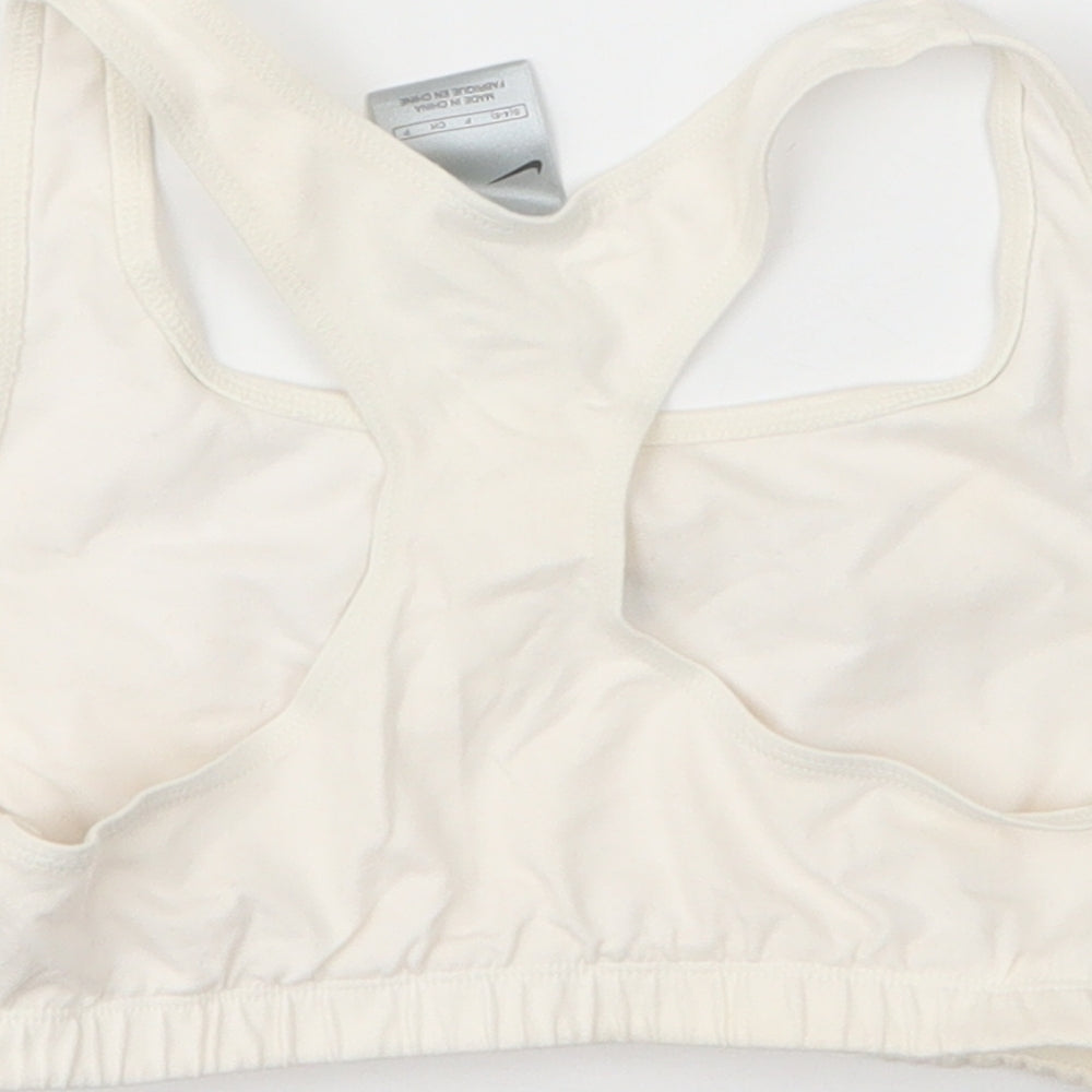 Nike Womens White  Cotton Cropped Tank Size 4 Scoop Neck