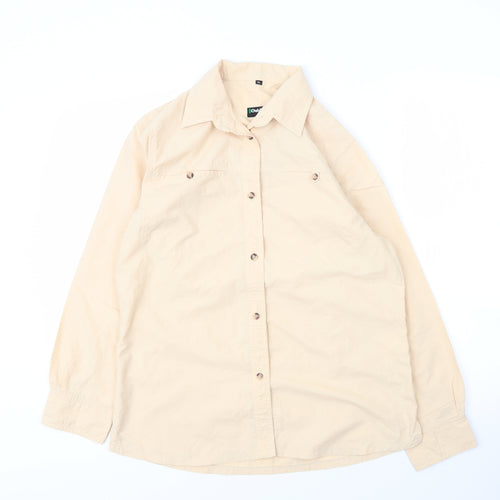 Outdoors Mens Beige  Nylon  Button-Up Size M V-Neck Button