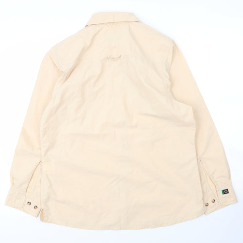 Outdoors Mens Beige  Nylon  Button-Up Size M V-Neck Button