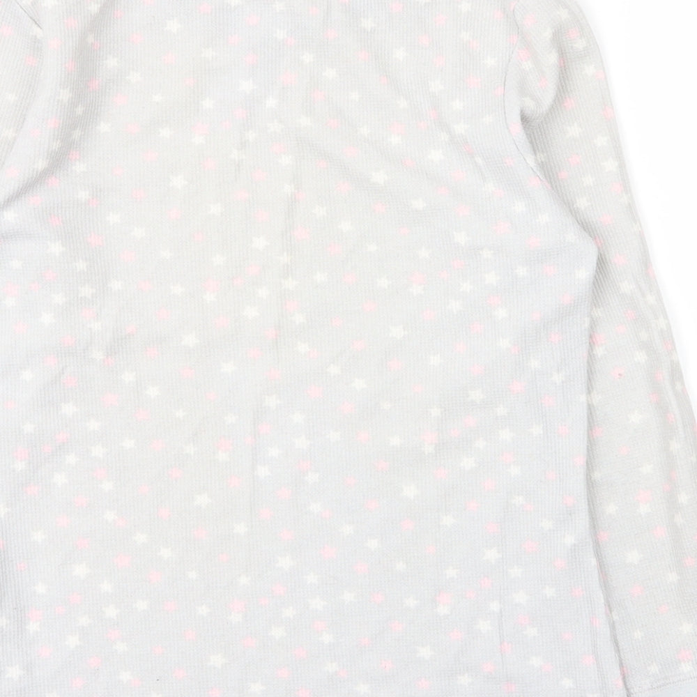 Peacocks Womens Grey Round Neck  Cotton Pullover Jumper Size 12   - PJ top