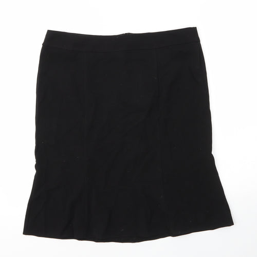 Etam Womens Black  Viscose Trumpet Skirt Size 14   Zip