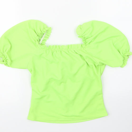 In the Style Womens Green  Polyester Basic Blouse Size 8 Square Neck