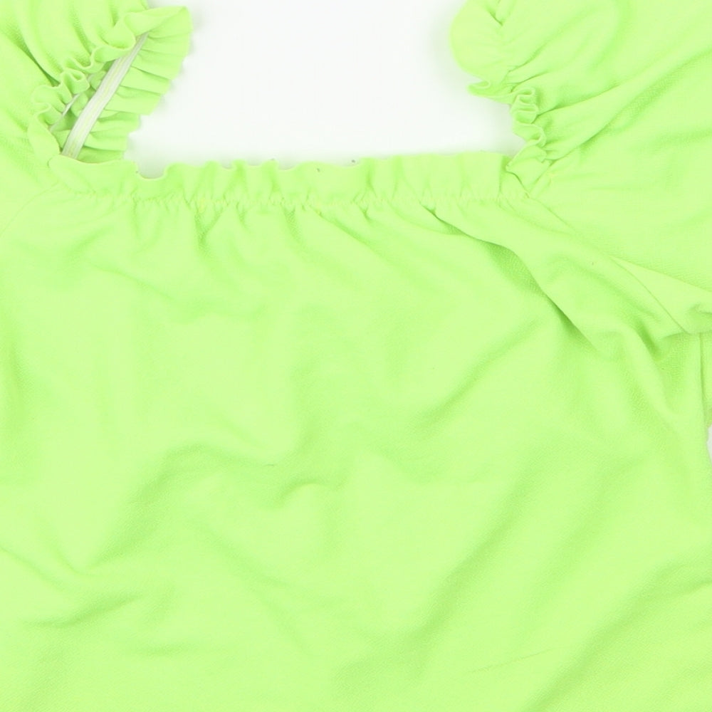 In the Style Womens Green  Polyester Basic Blouse Size 8 Square Neck