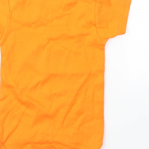 Sara Kety Baby Orange  Cotton Babygrow One-Piece Size 6-9 Months  Snap