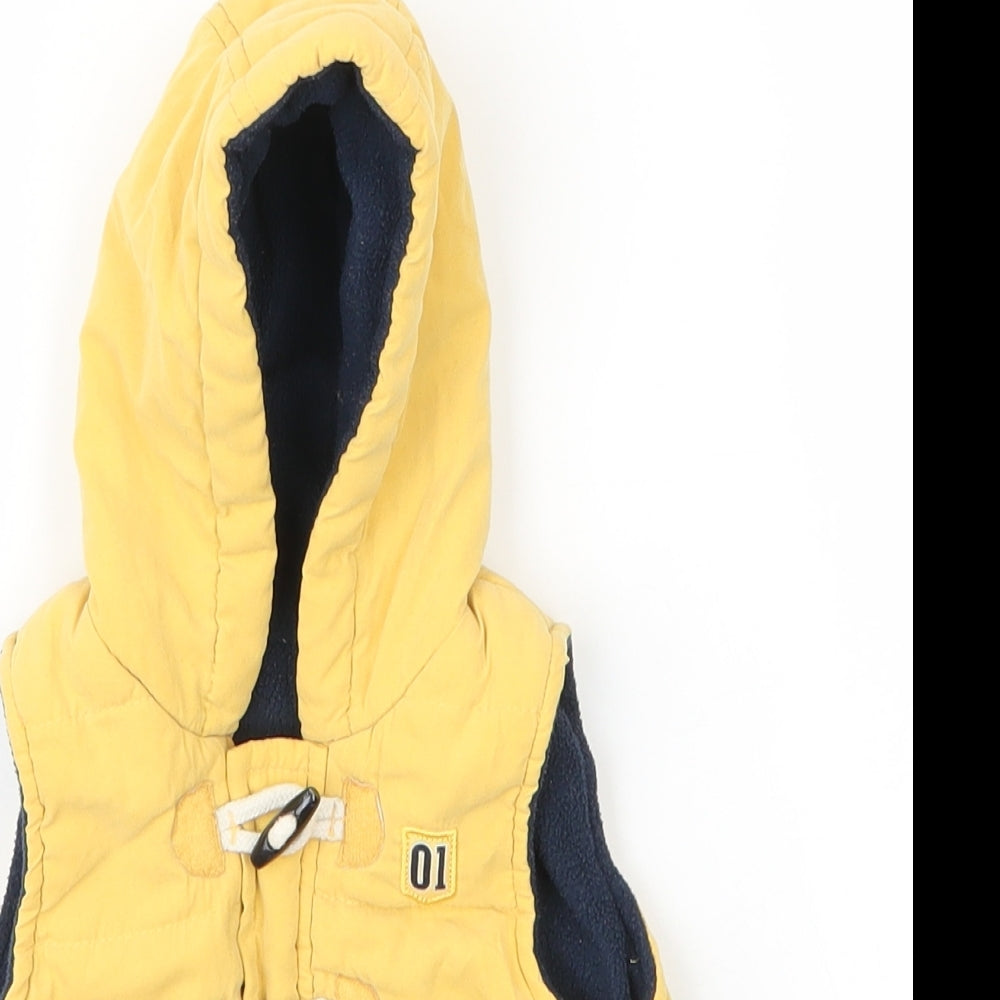 George Boys Yellow   Gilet Coat Size 3-6 Months   Zip