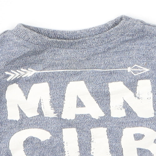 F&F Boys Grey  Cotton Basic T-Shirt Size 6-9 Months Round Neck