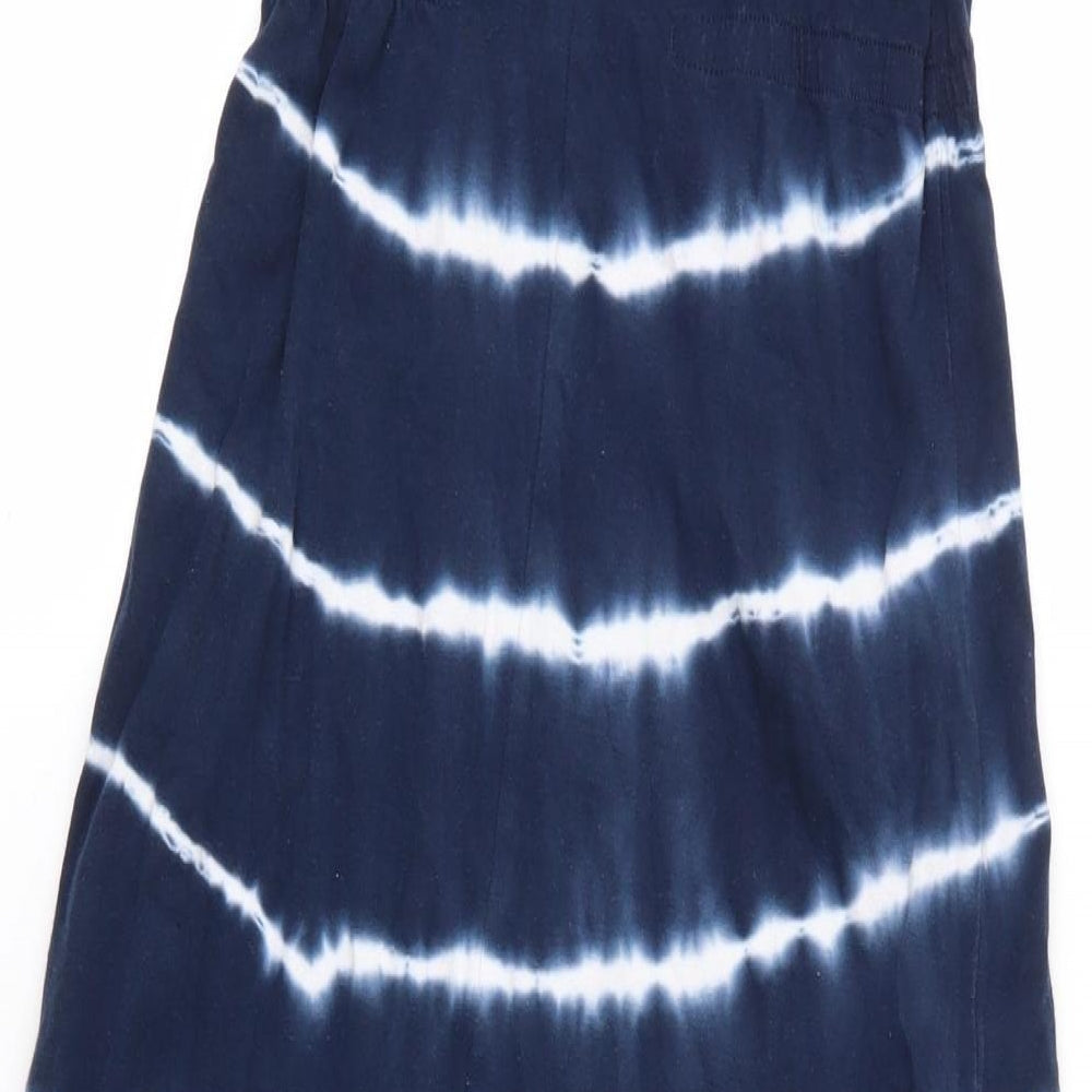 Primark Girls Blue Tie Dye Cotton Maxi  Size 9 Years  Round Neck