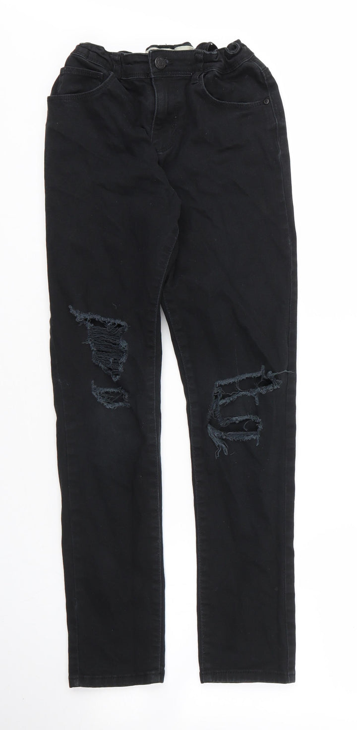 Primark Girls Blue Cotton Skinny Jeans Size 11 Years L26 in Regular Zip