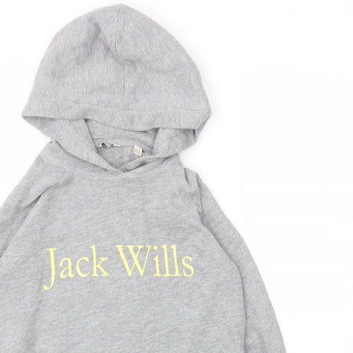 Jack Wills Womens Grey  Cotton Pullover Hoodie Size 6