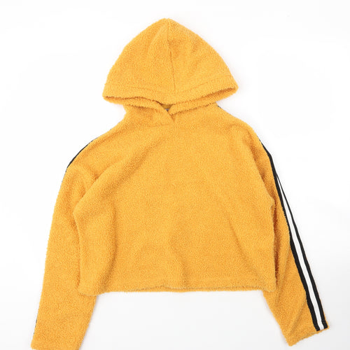 New Look Girls Yellow  Polyester Pullover Hoodie Size 12 Years