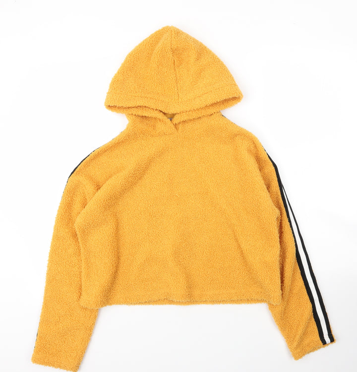 New Look Girls Yellow  Polyester Pullover Hoodie Size 12 Years