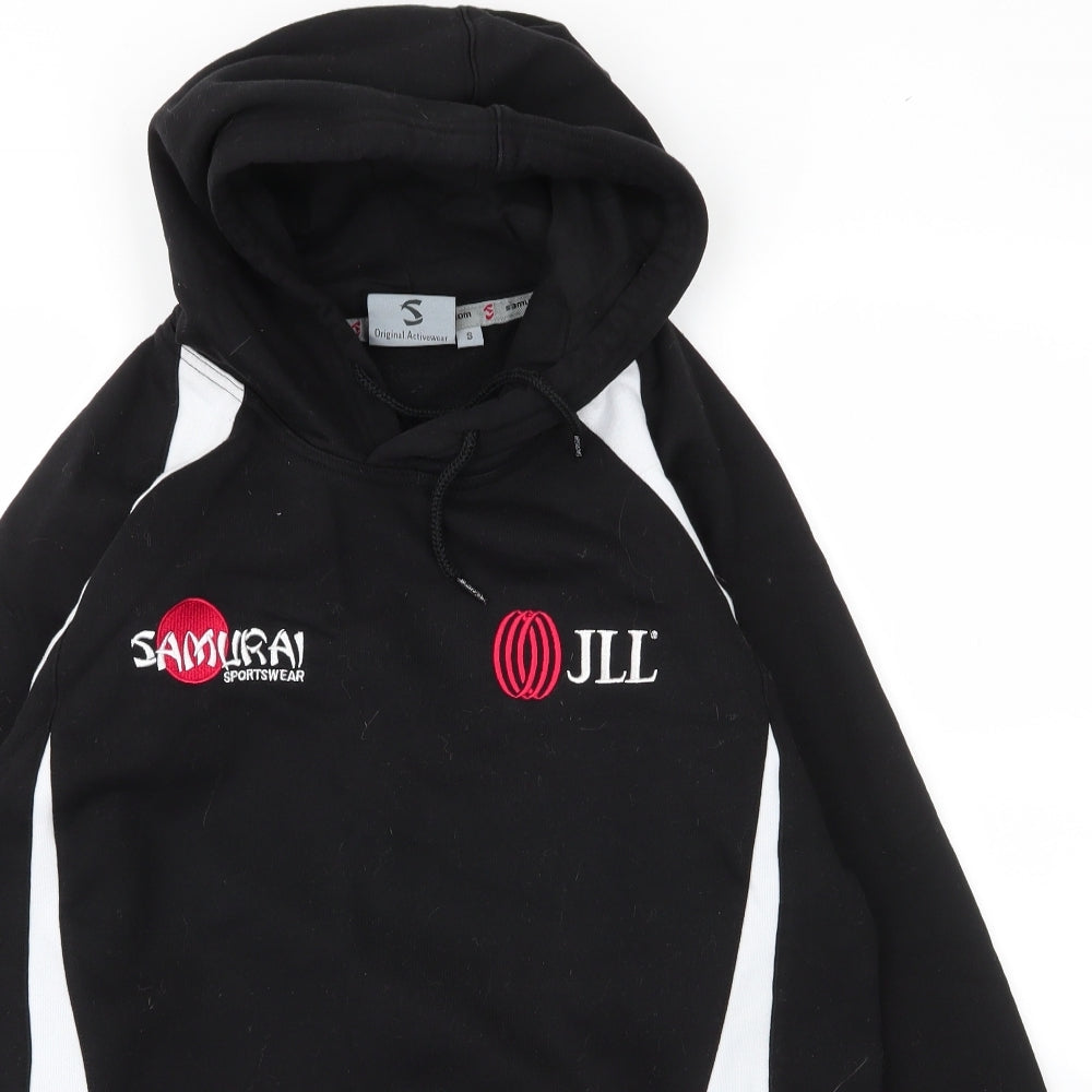 Samurai Sports Mens Black High Neck  Cotton Pullover Jumper Size S