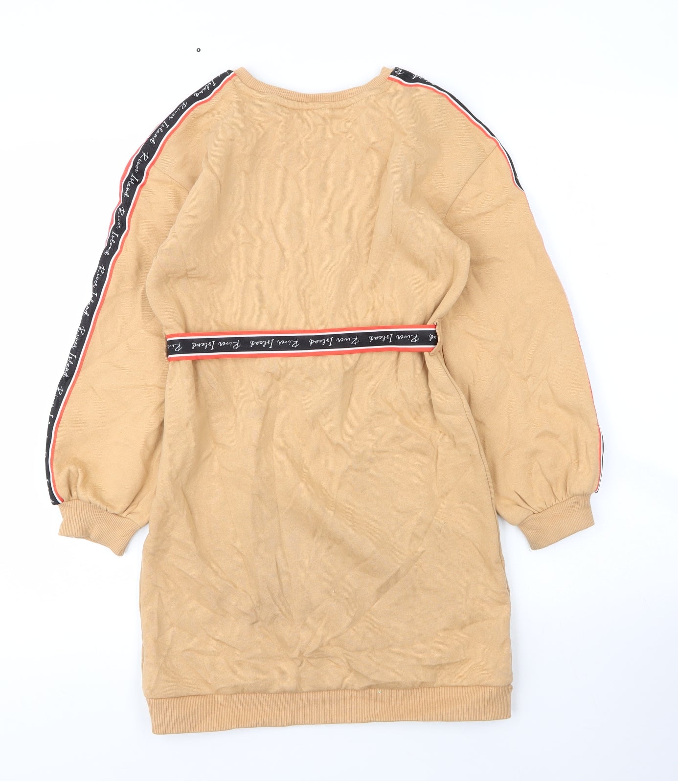 River Island Girls Beige  Cotton Jumper Dress  Size 9 Years  Round Neck