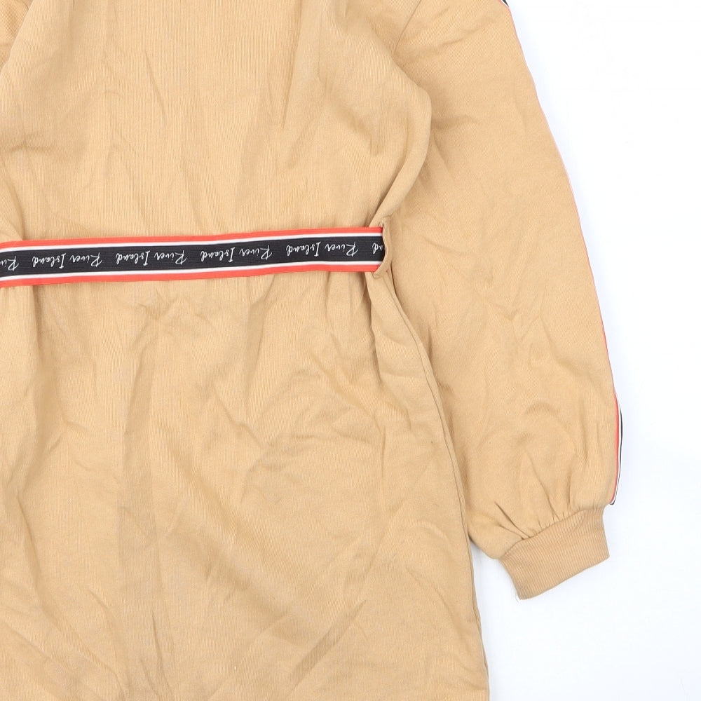 River Island Girls Beige  Cotton Jumper Dress  Size 9 Years  Round Neck