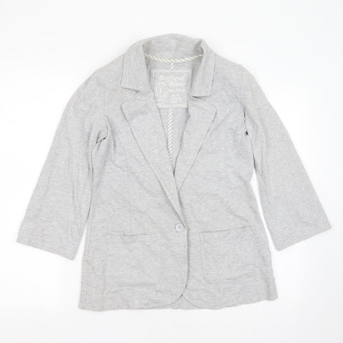 Primark Womens Grey  Cotton Jacket Blazer Size 8
