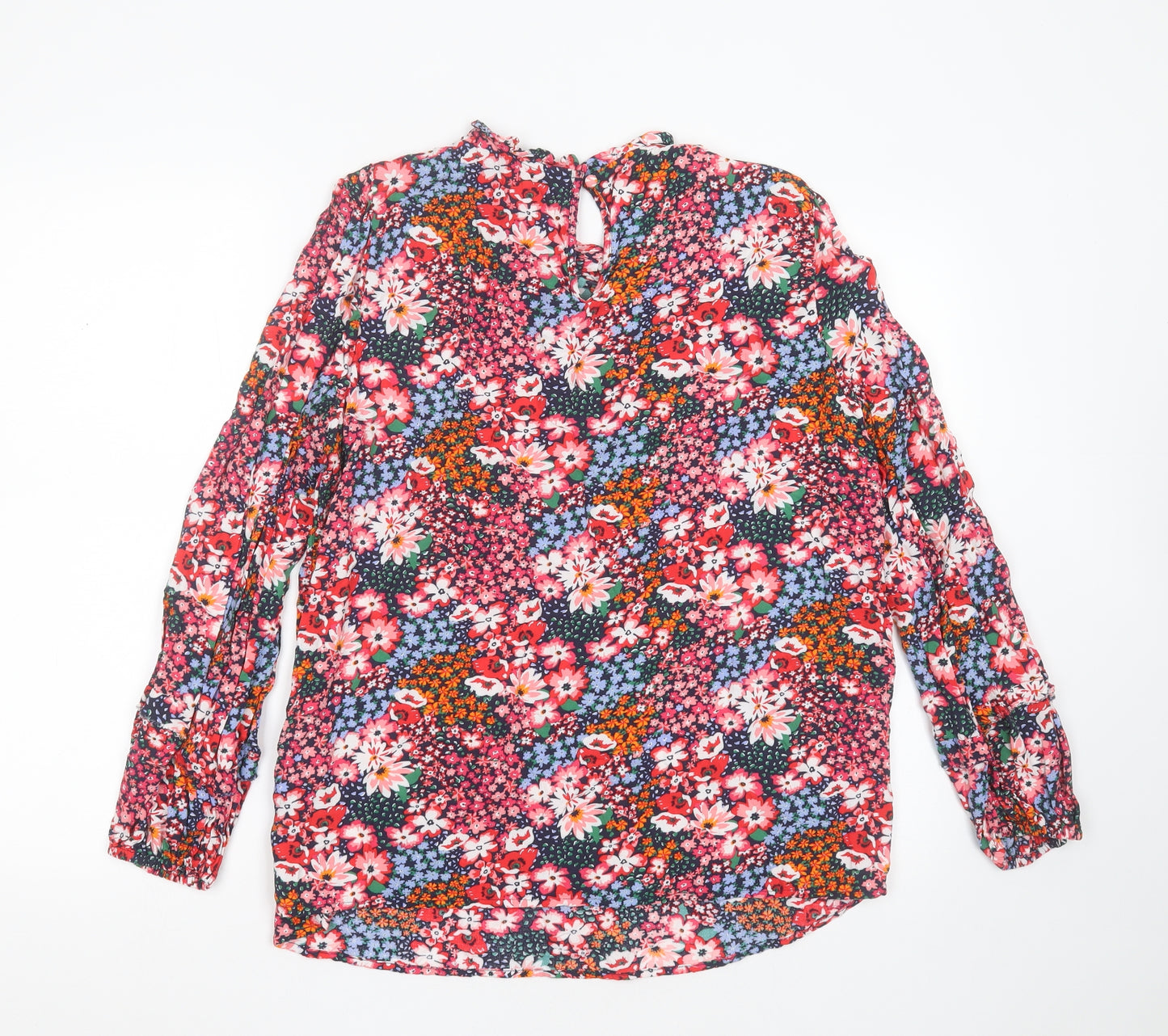 Marks and Spencer Womens Multicoloured Floral Viscose Basic Blouse Size 16 Round Neck
