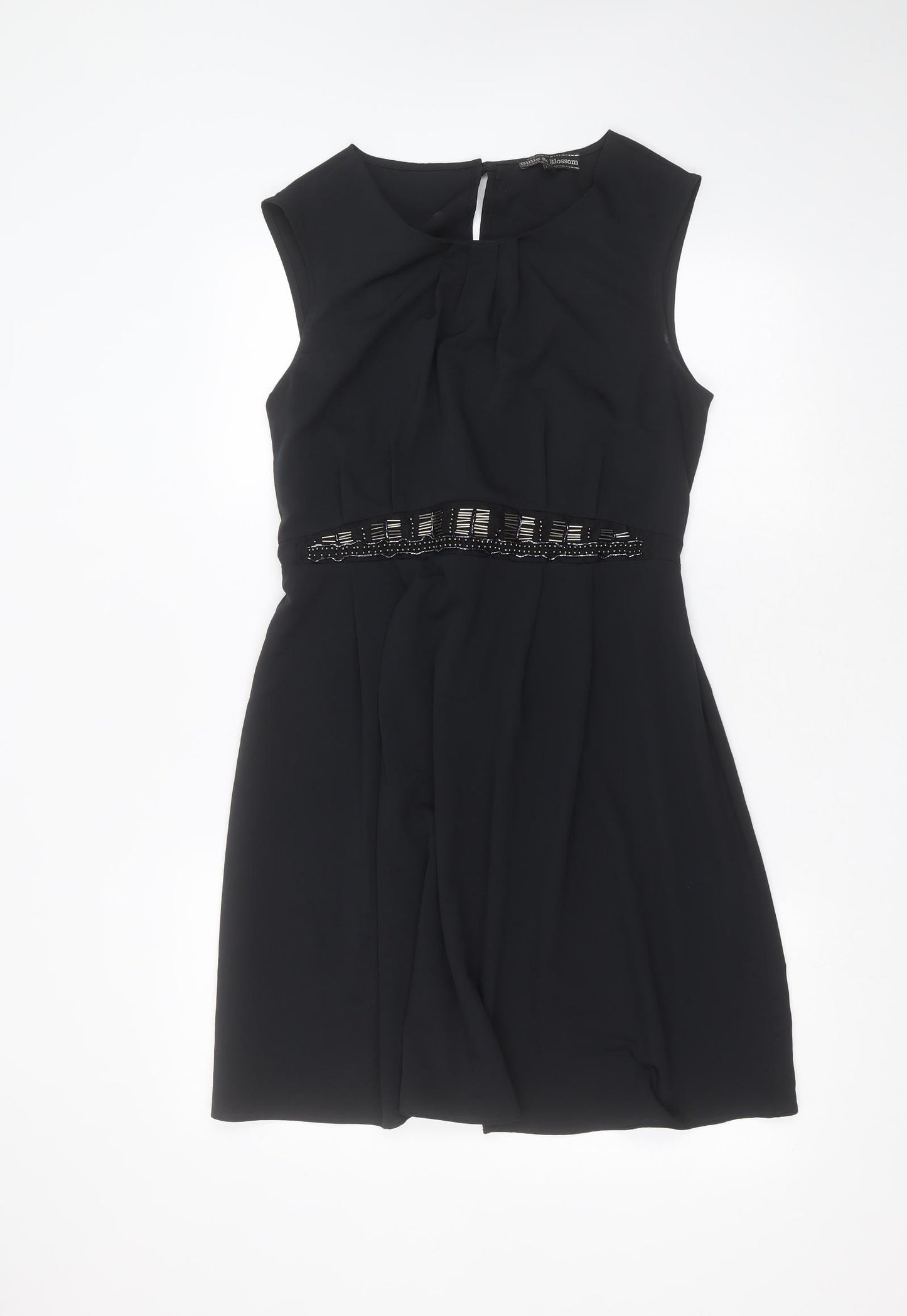 Billie & Blossom Womens Black  Polyester Fit & Flare  Size 14  Round Neck  - beaded
