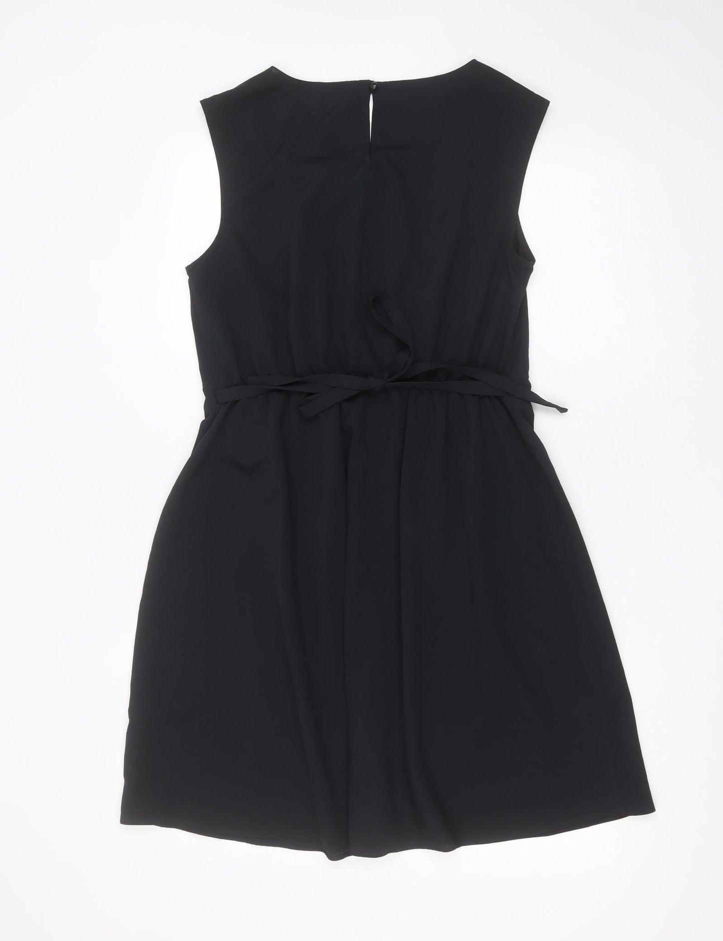 Billie & Blossom Womens Black  Polyester Fit & Flare  Size 14  Round Neck  - beaded