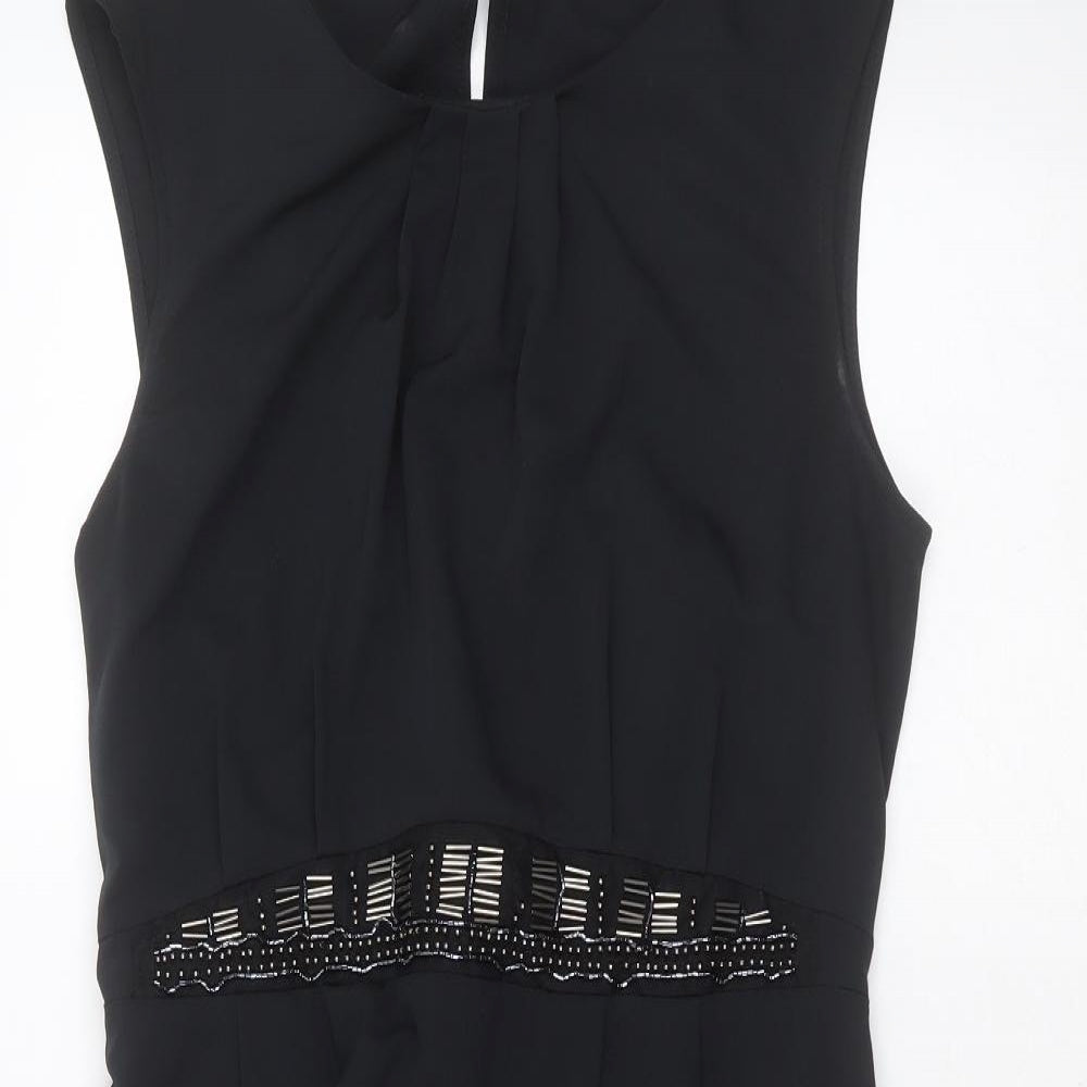Billie & Blossom Womens Black  Polyester Fit & Flare  Size 14  Round Neck  - beaded