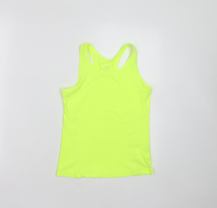 H&M Girls Yellow  Polyester Basic Tank Size 8-9 Years Round Neck  - active wear