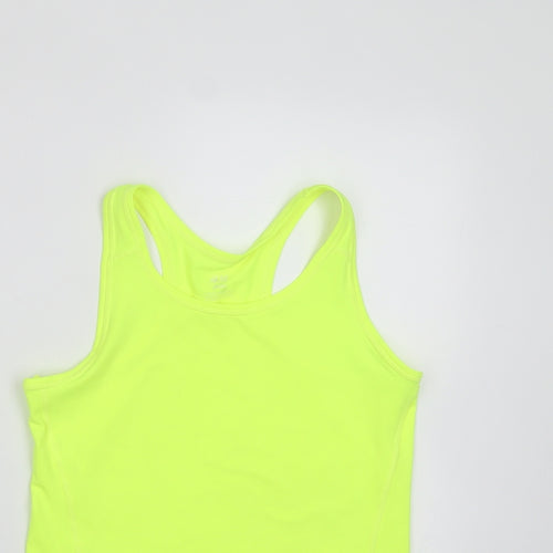 H&M Girls Yellow  Polyester Basic Tank Size 8-9 Years Round Neck  - active wear