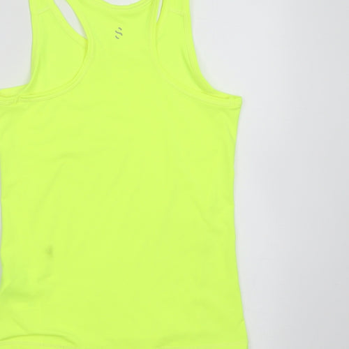 H&M Girls Yellow  Polyester Basic Tank Size 8-9 Years Round Neck  - active wear