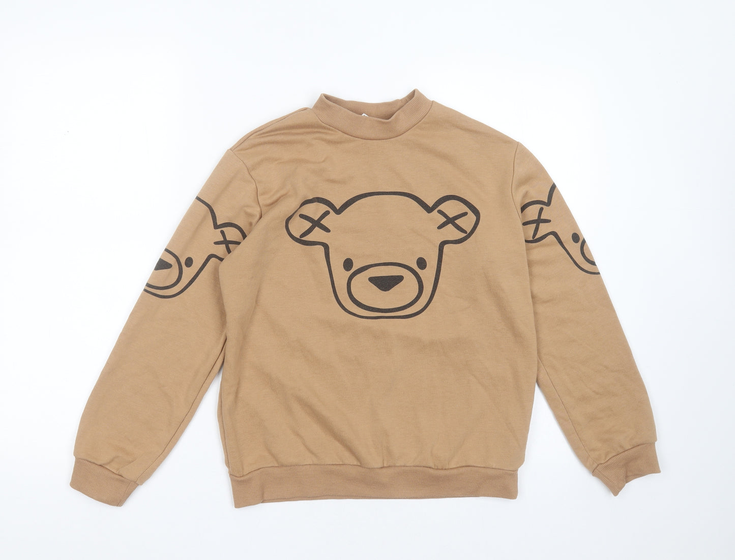SheIn Girls Brown  Cotton Pullover Sweatshirt Size 11-12 Years   - bear