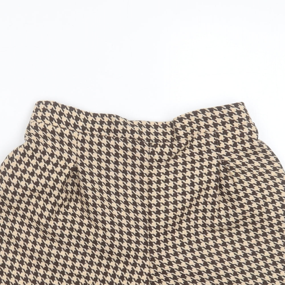 SheIn Girls Brown Houndstooth Viscose Bermuda Shorts Size 11-12 Years  Regular