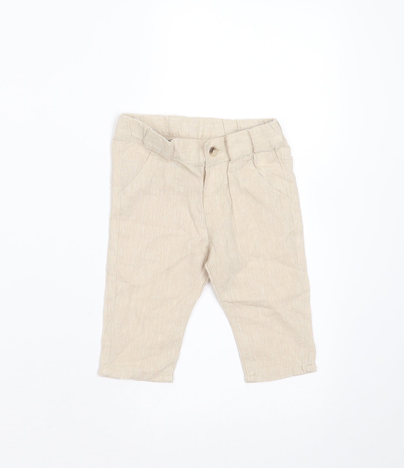 H&M Baby Beige  Linen  Trousers Size 3-6 Months