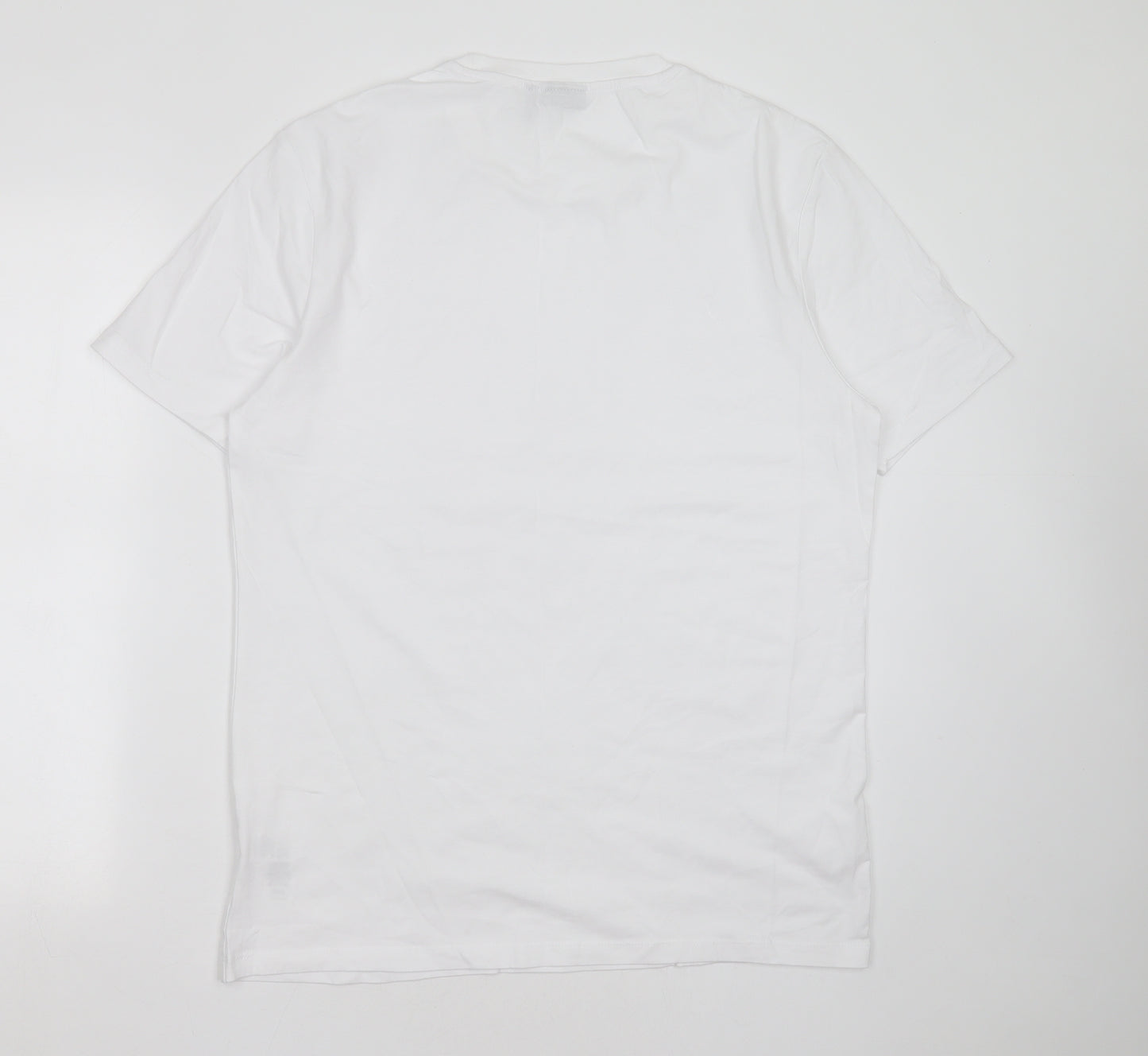 Asos Design Mens White  Cotton  T-Shirt Size 2XL Round Neck