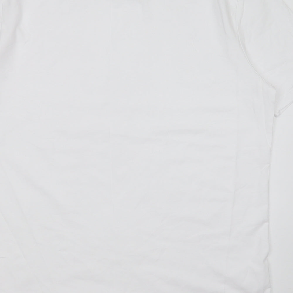 Asos Design Mens White  Cotton  T-Shirt Size 2XL Round Neck