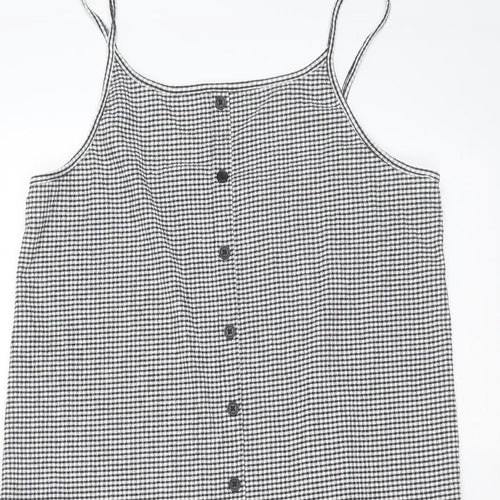 Primark Girls Black Check Polyester Trapeze & Swing  Size 14-15 Years  Round Neck