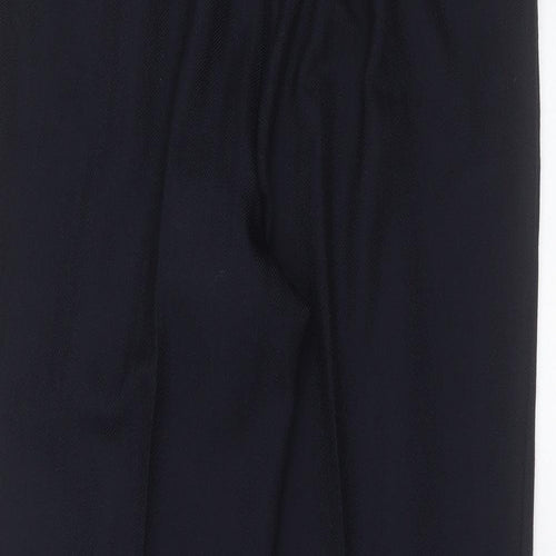 Marks and Spencer Womens Blue Herringbone Polyester Trousers  Size 14 L26 in Regular  - short Leg