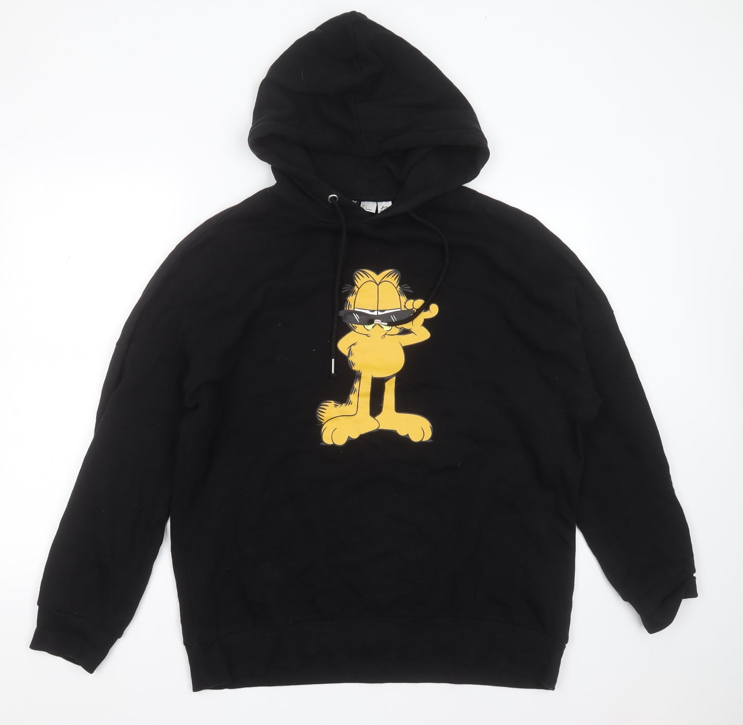 Divided by H&M Womens Black  Cotton Pullover Hoodie Size S   - garfield