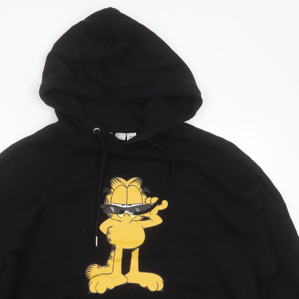 Divided by H&M Womens Black  Cotton Pullover Hoodie Size S   - garfield
