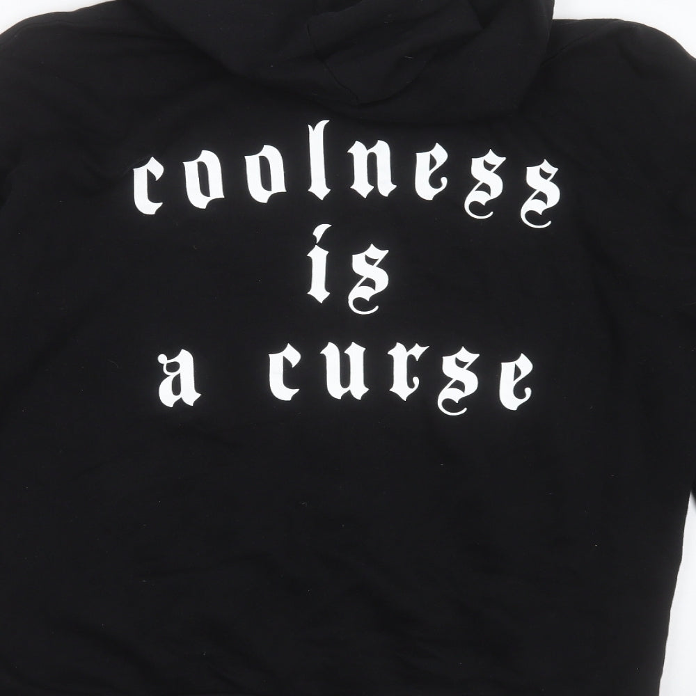 Divided by H&M Womens Black  Cotton Pullover Hoodie Size S   - garfield