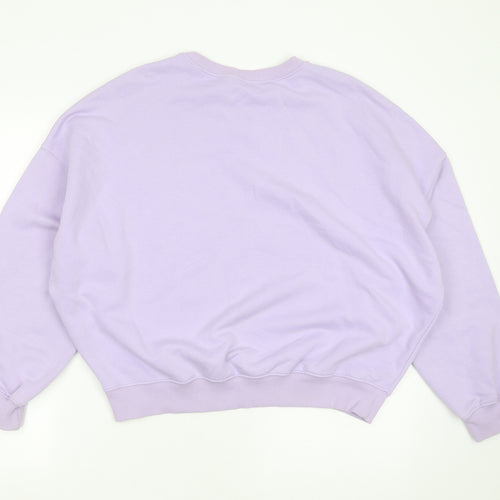Divided by H&M Womens Purple  Cotton Pullover Sweatshirt Size L   - babes