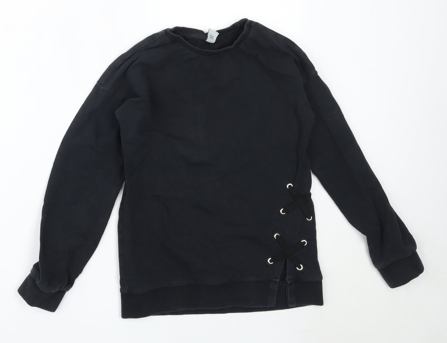 TU Girls Black  Cotton Pullover Sweatshirt Size 10 Years