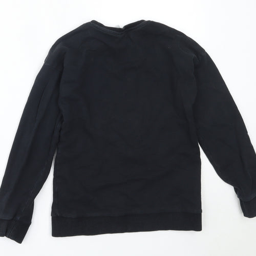 TU Girls Black  Cotton Pullover Sweatshirt Size 10 Years