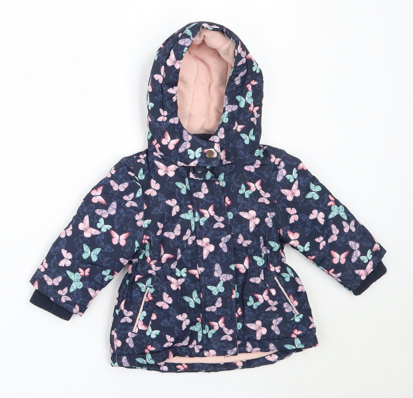 Primark Girls Blue   Basic Coat Coat Size 6-9 Months